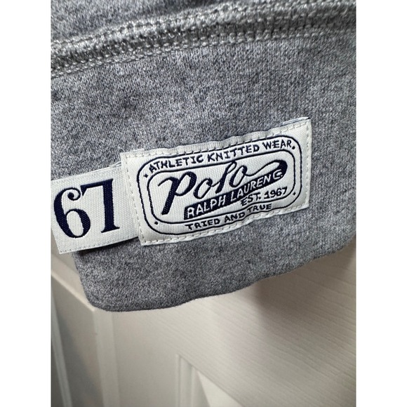 Polo‎ Ralph Lauren Mens Gray Crewneck Sweatshirt Spellout Logo Athletic XXL - Picture 3 of 9
